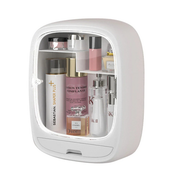 Bathroom wall-mounted makeup organizer