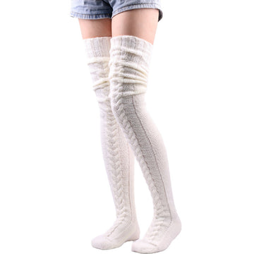 Knitted Thigh High Socks Winter Stockings