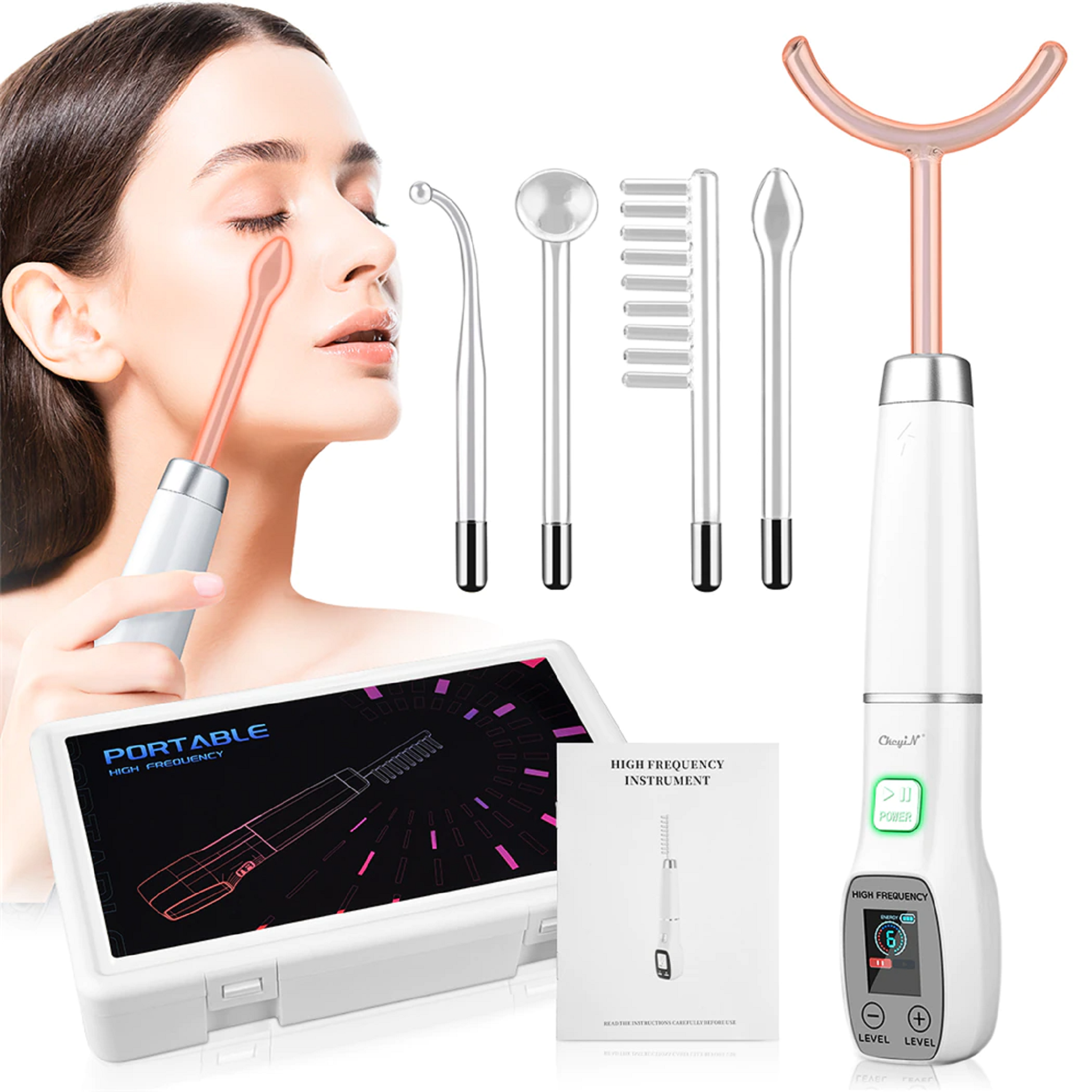 5 in 1 high frequency wand facial device