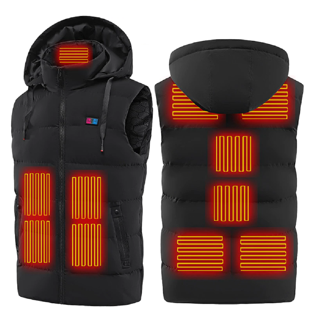 Men & women warm winter 11 areas heated thermal hooded jacket
