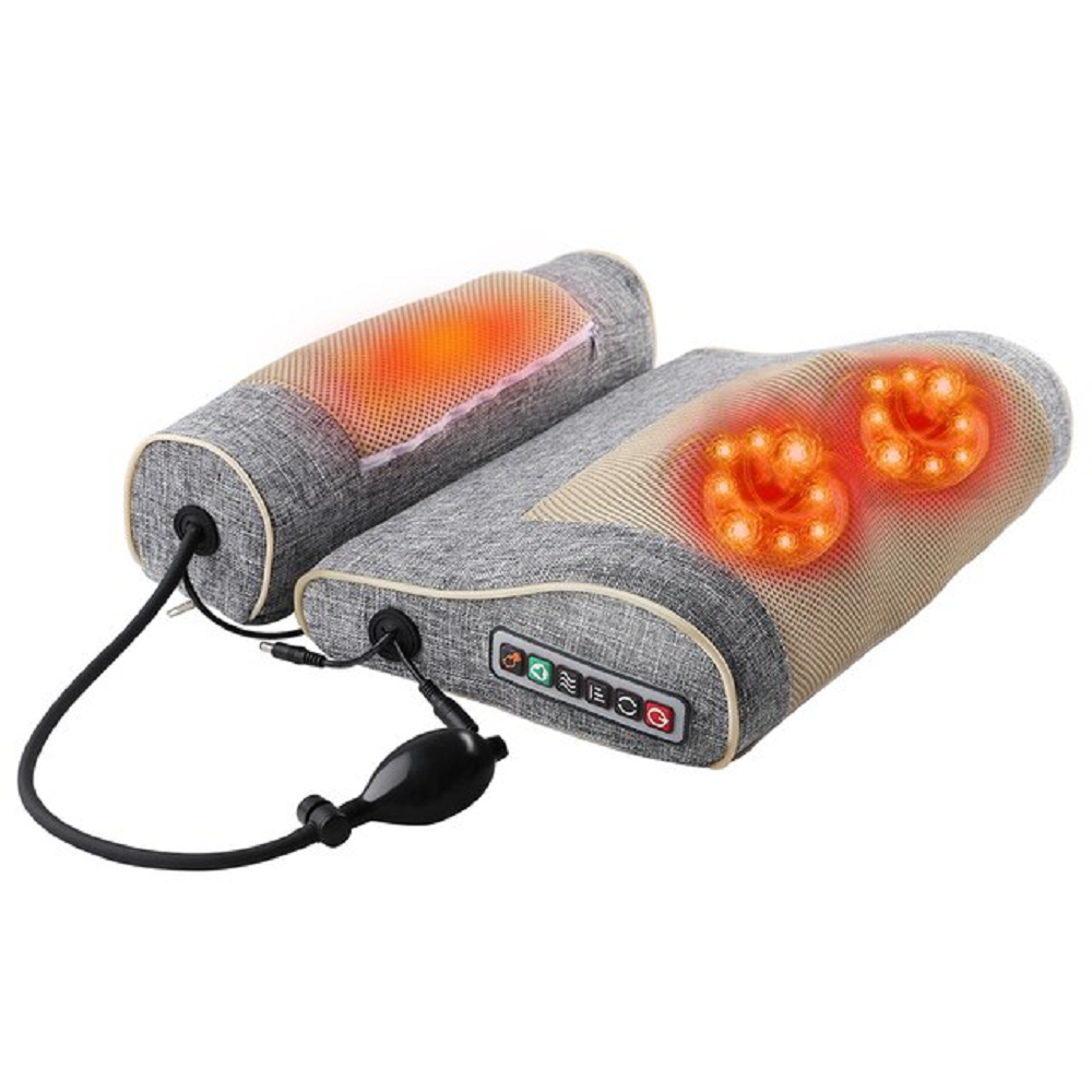 Electric back neck kneading infrared therapy shiatsu head massager