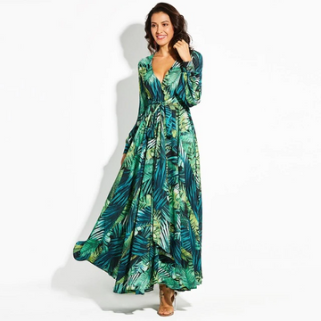 Floral Print Boho Bohemian Autumn Long Dress