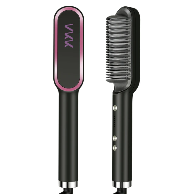 Hair straightener brush