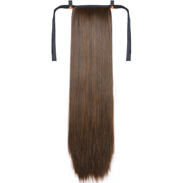 Synthetic Fiber Heat-Resistant Straight Hair With Ponytail Wig Hair