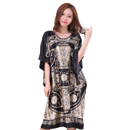 Satin robe dress nightgown novelty women's kaftan bath gown iciCosmetic™