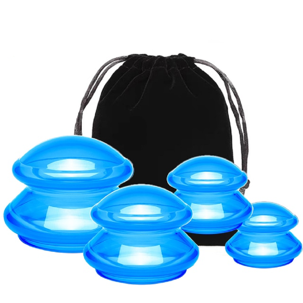 Silicone vacuum cupping set