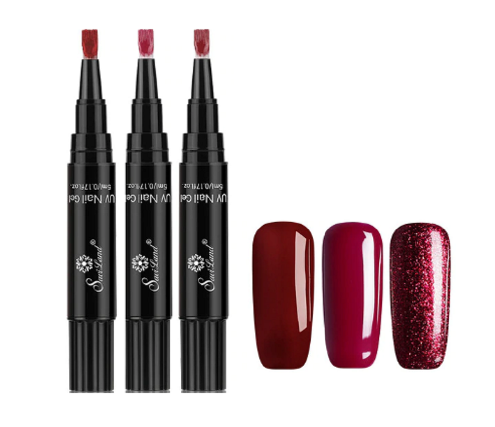 3Pcs/Lot 3 in 1 Gel Nail Varnish Pen iciCosmetic