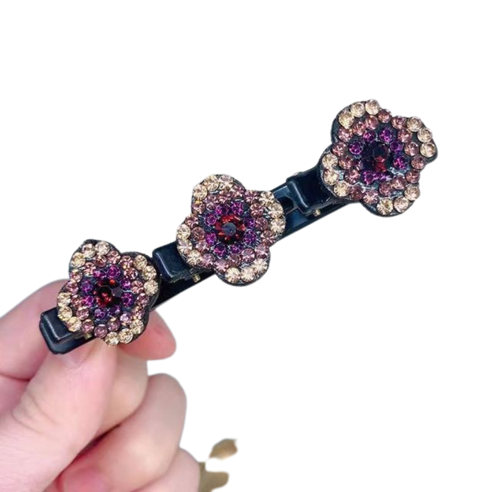 Three flower side hair clip