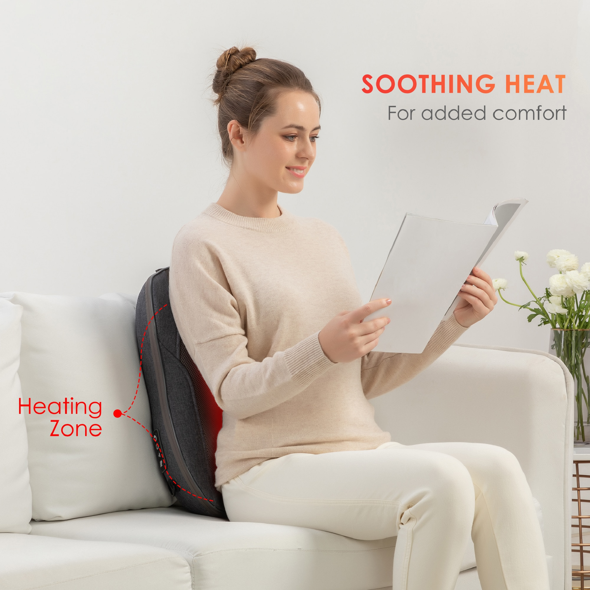 Electric back massager heating cushion chair pad for back