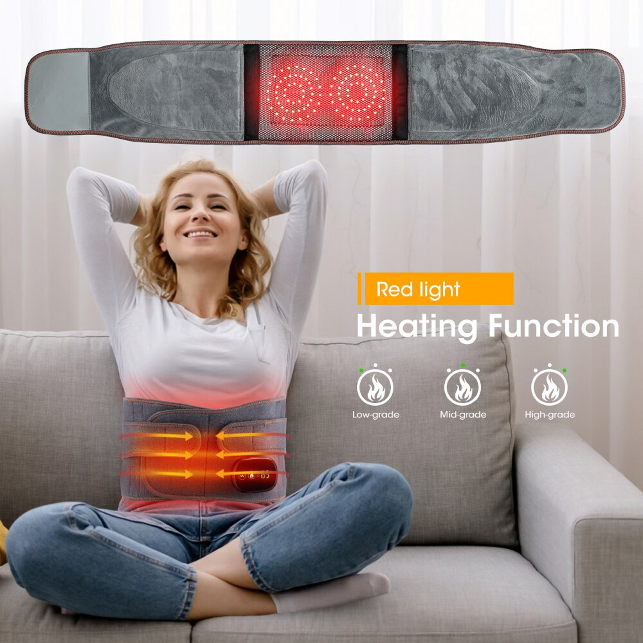 Infrared heating waist belt massager