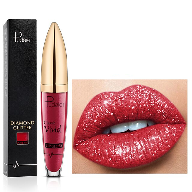 Diamond Lip Gloss Waterproof Long Lasting Glitter Lipstick