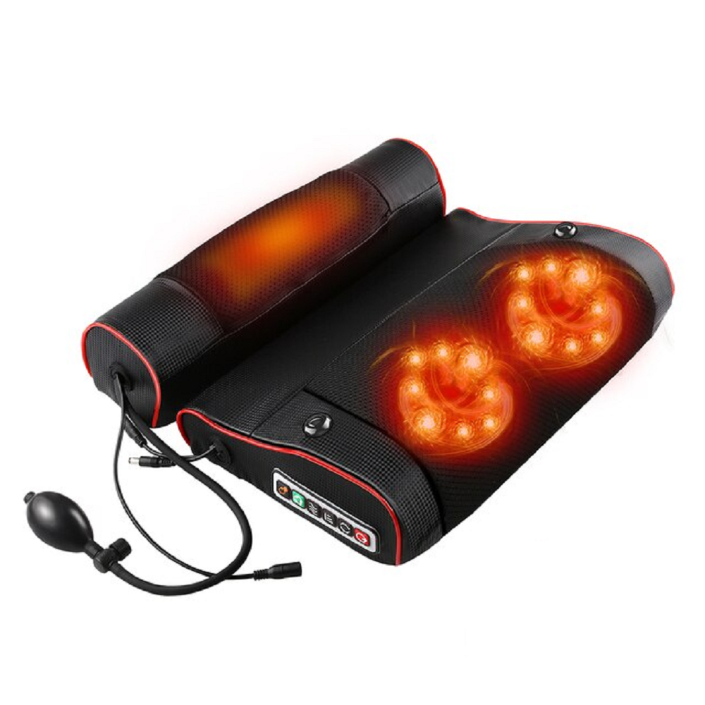 Electric back neck kneading infrared therapy shiatsu head massager