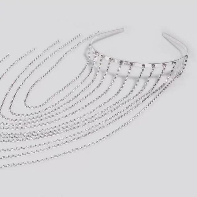 Rhinestone Long Tassel Headband