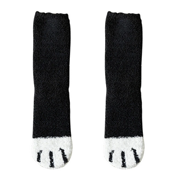 Cute style cat paw pattern women cotton socks