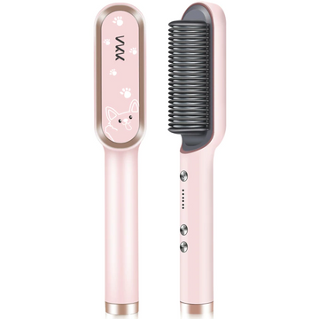 Hair straightener brush