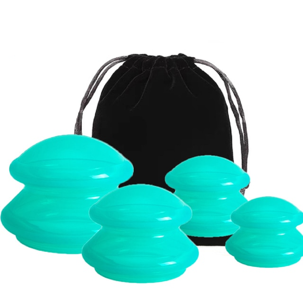 Silicone vacuum cupping set