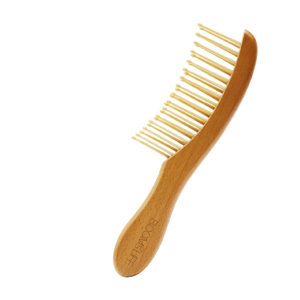 Wood wide tooth wet hair combs anti-static styling comb
