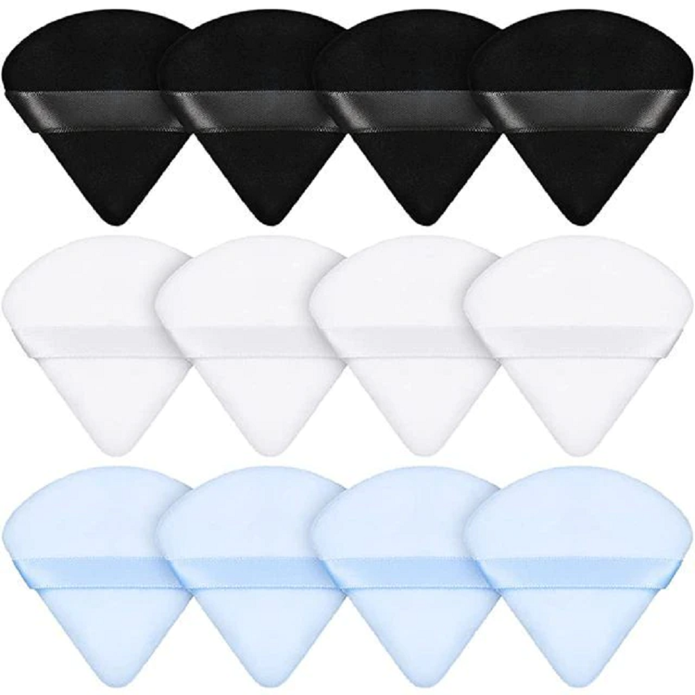 12Pcs triangle velvet powder puff