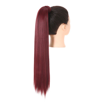 Synthetic straight long natural hair ponytail extension