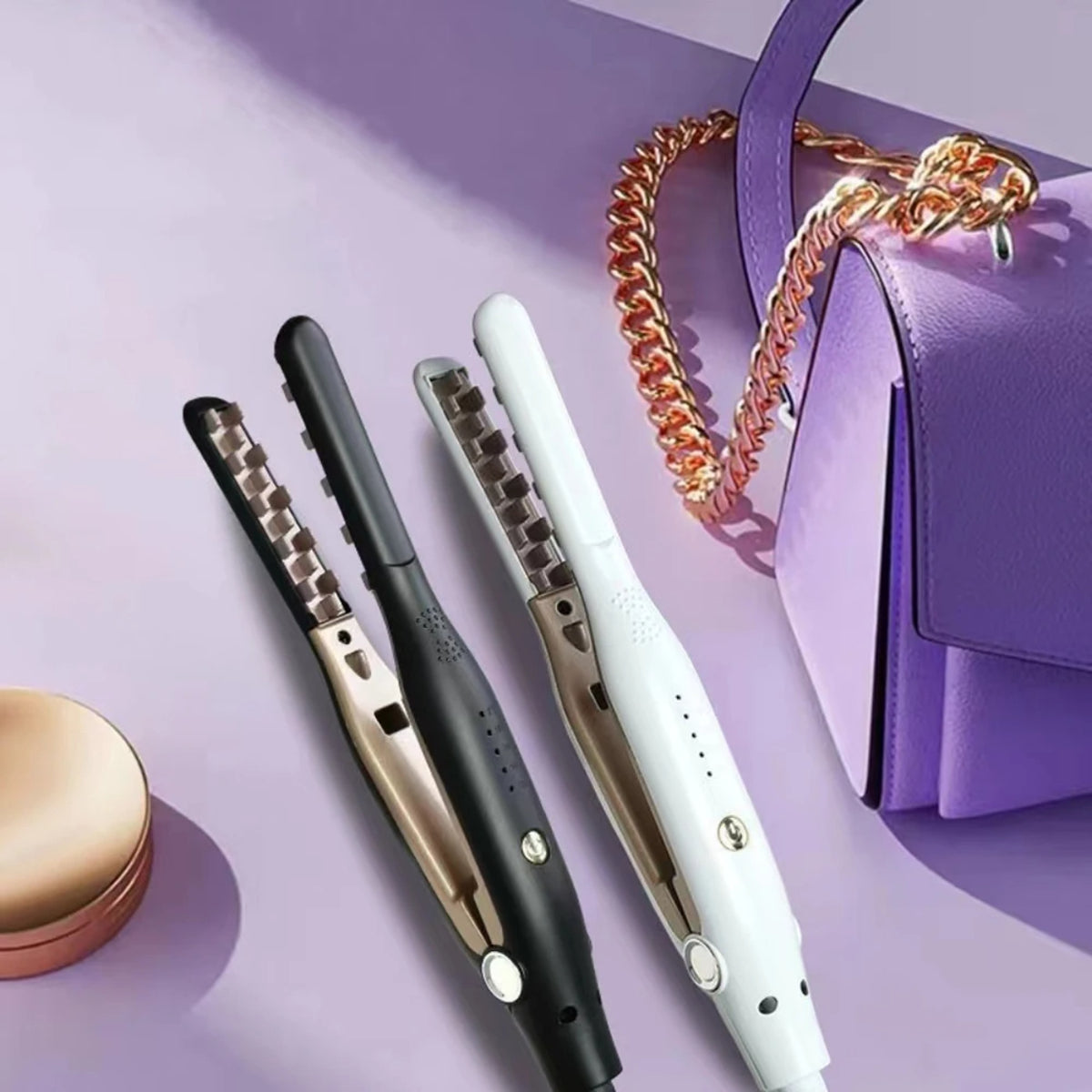 3D Hair Crimper Iron – Ceramic Volumiser and Corrugated Curling Flat Iron