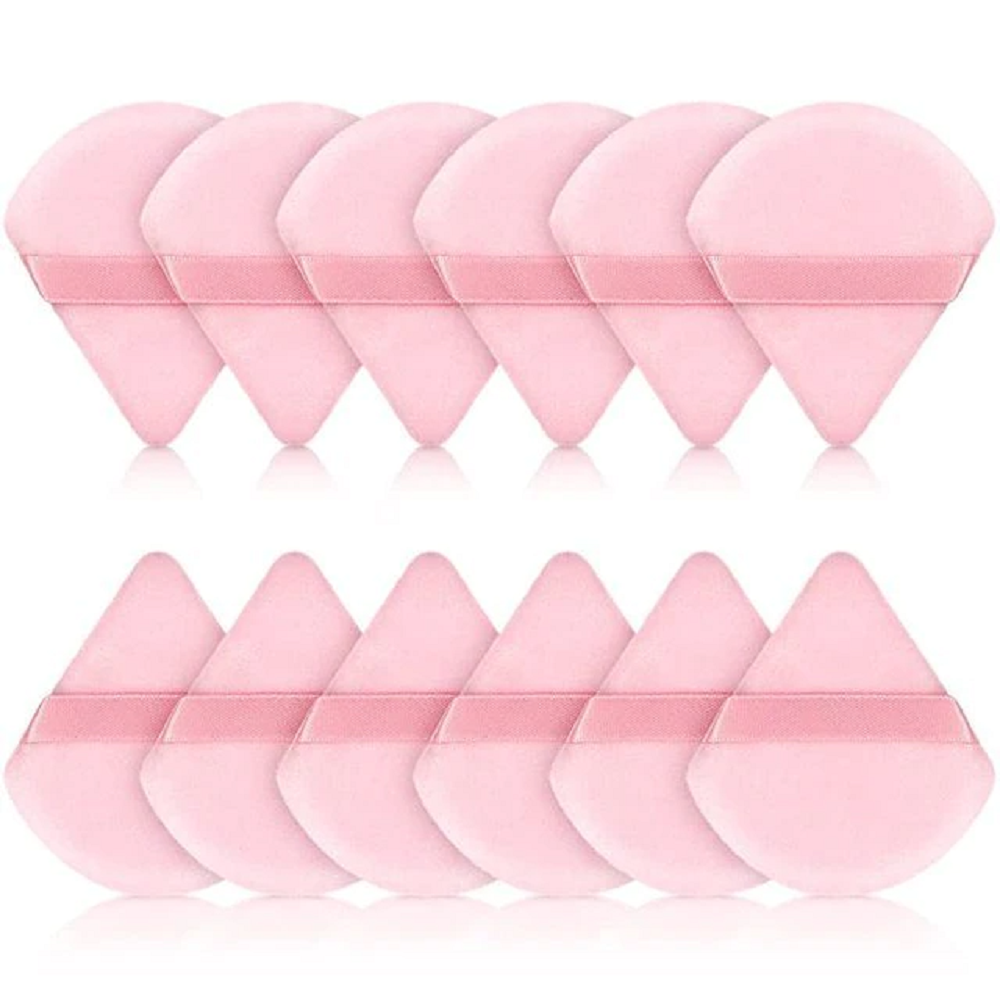12Pcs triangle velvet powder puff