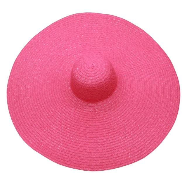 Women's oversized beach straw hat