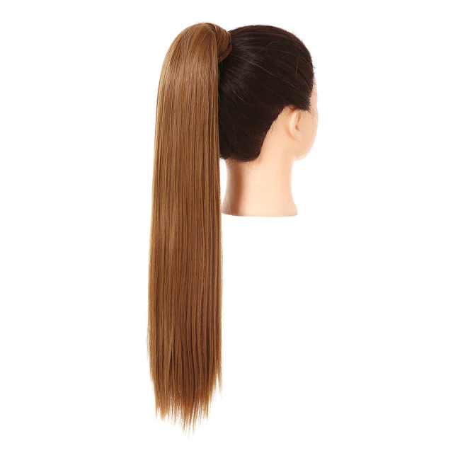 Synthetic straight long natural hair ponytail extension