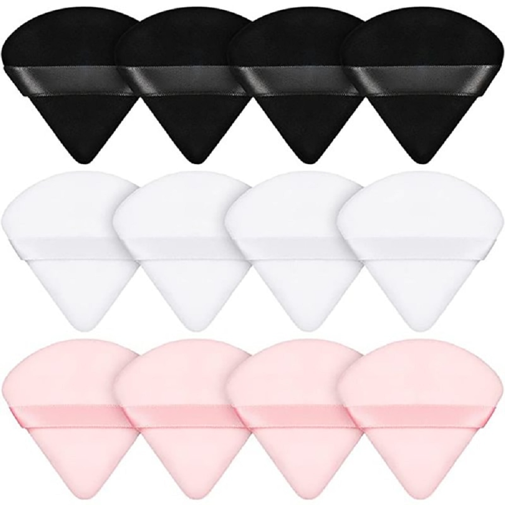 12Pcs triangle velvet powder puff