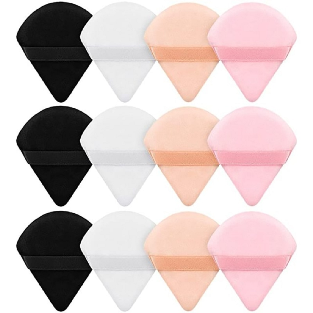 12Pcs triangle velvet powder puff
