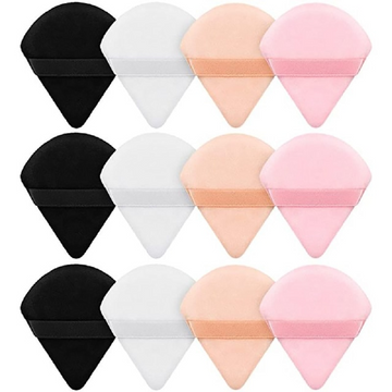 12Pcs triangle velvet powder puff