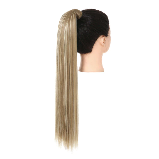 Synthetic straight long natural hair ponytail extension
