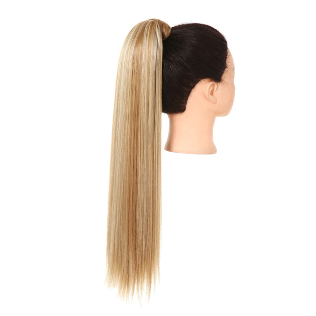 Synthetic straight long natural hair ponytail extension