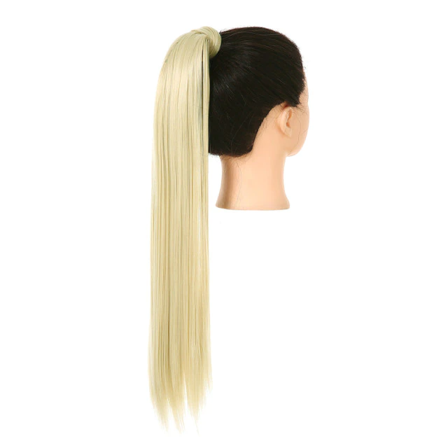 Synthetic straight long natural hair ponytail extension