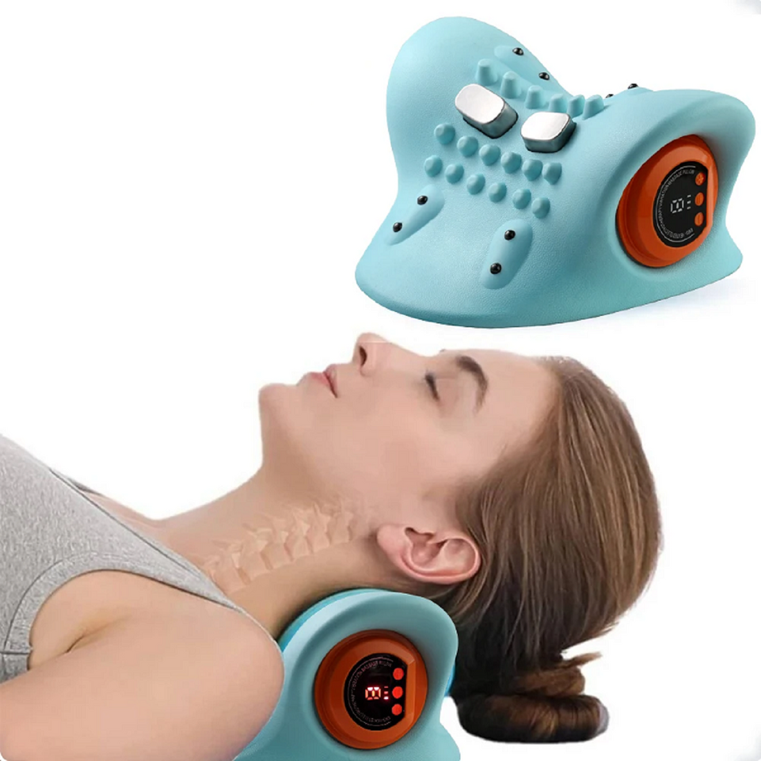 Portable Neck and Head Acupoint Massage Pillow