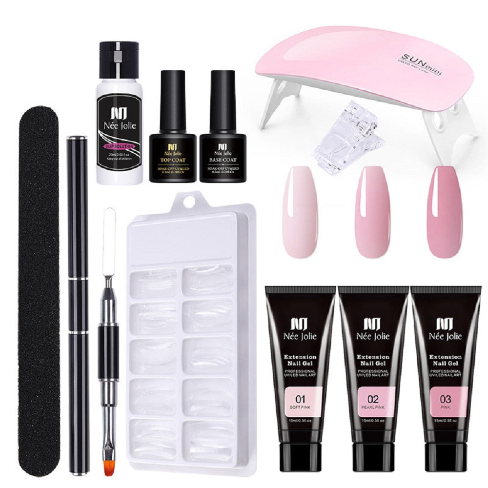 Icicosmetic Polygel Secret Nail Kit Soft Pink - Pearl Pink - Pink