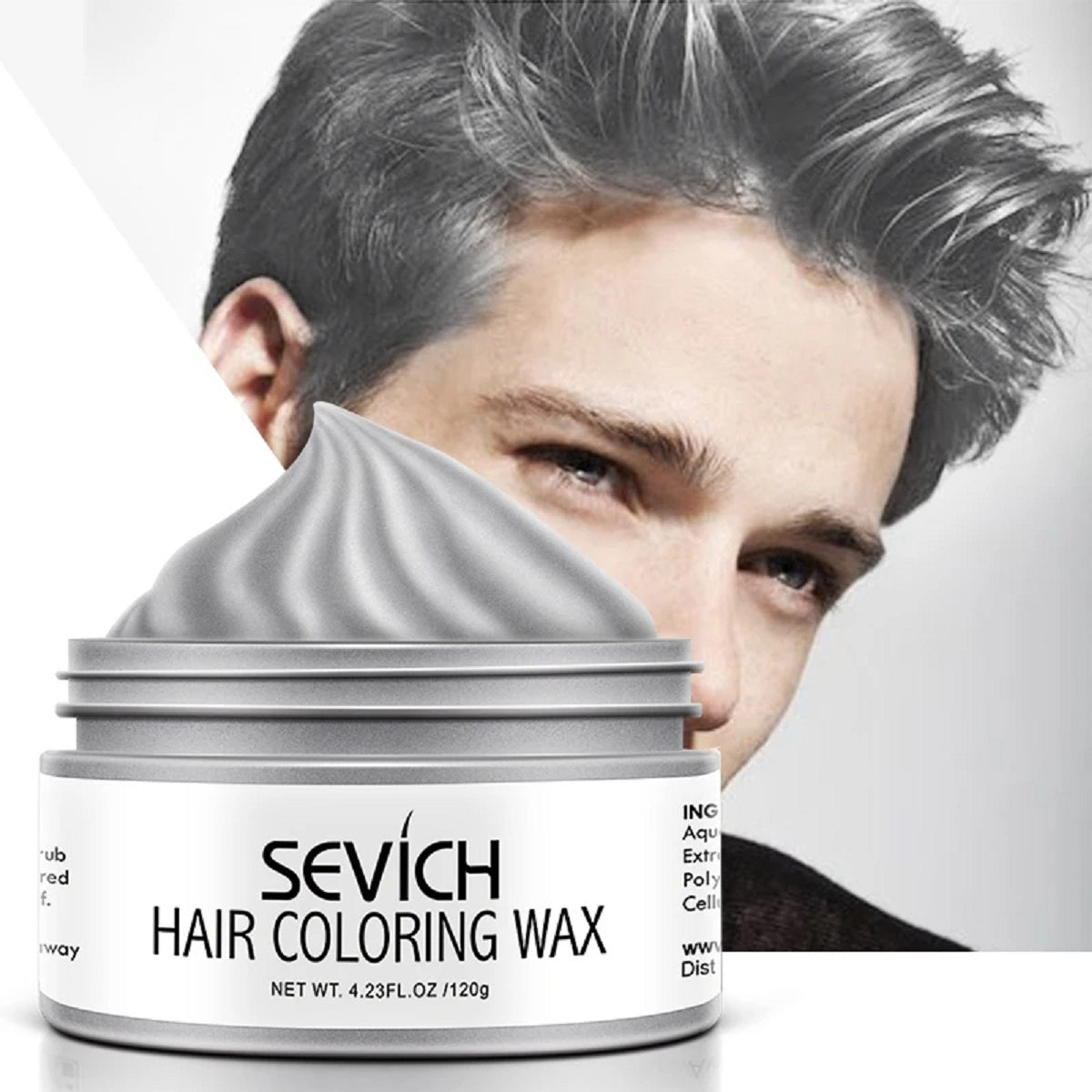 Temporary Hair Color Wax – One-Time Styling Mud Silver Grey Dye Cream