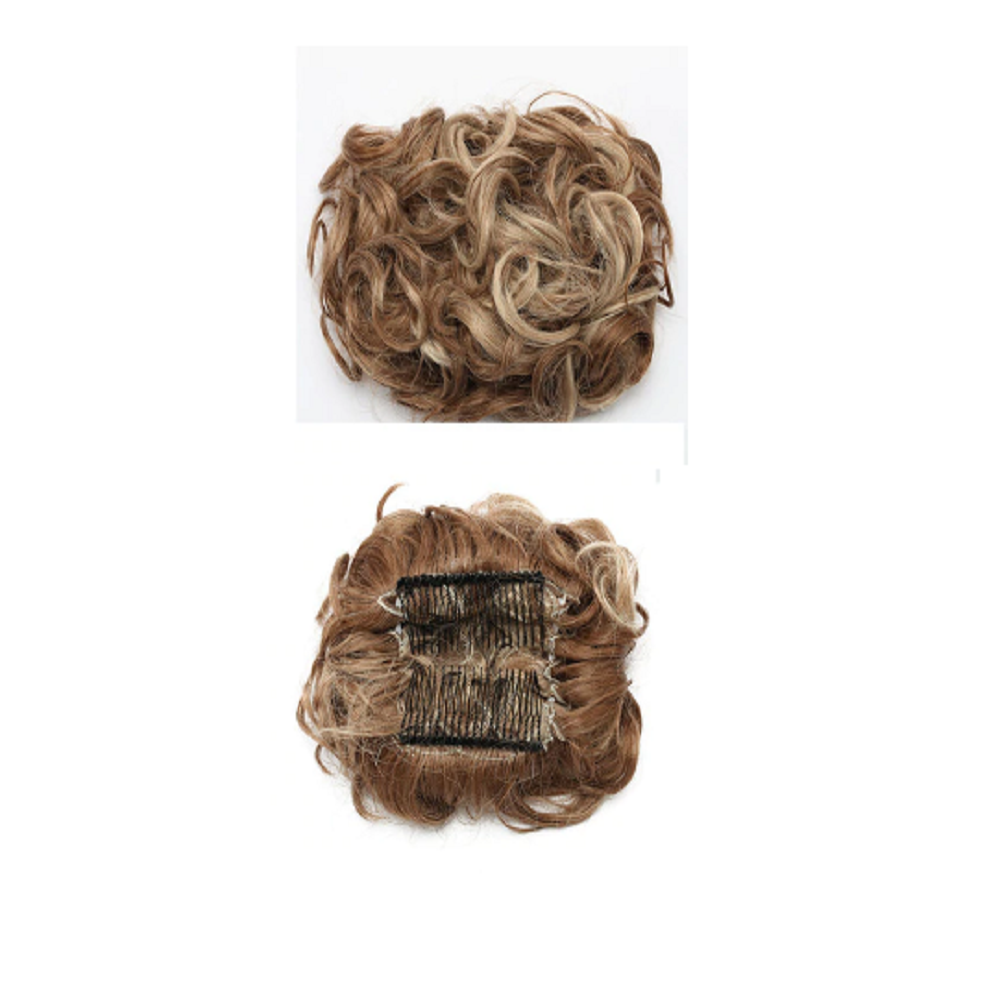 Comb Clip Curly Hair Extension Synthetic Bun