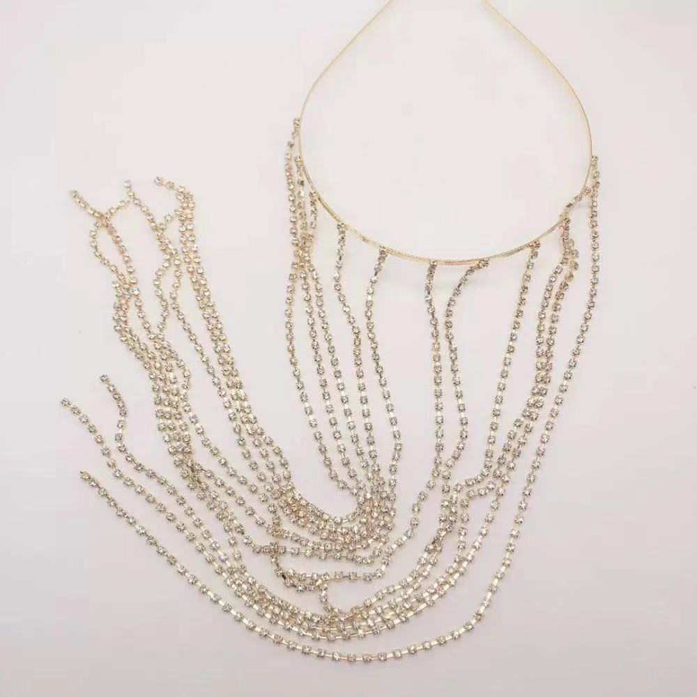 Rhinestone Long Tassel Headband