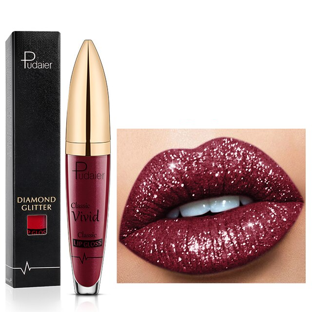 Diamond Lip Gloss Waterproof Long Lasting Glitter Lipstick