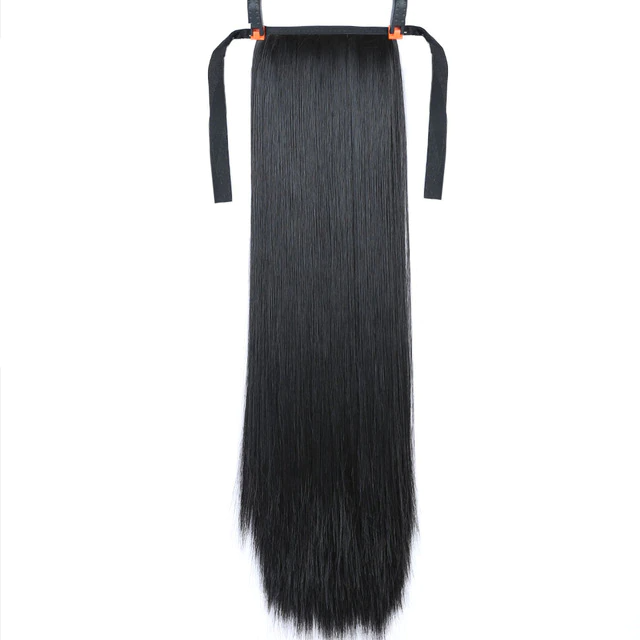 Synthetic Fiber Heat-Resistant Straight Hair With Ponytail Wig Hair