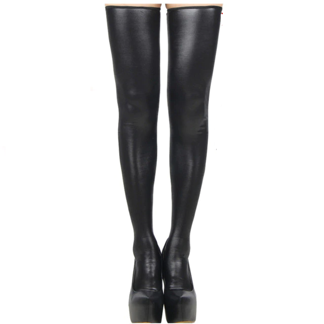 Leg Avenue Women's Wet Look Thigh High Stockings