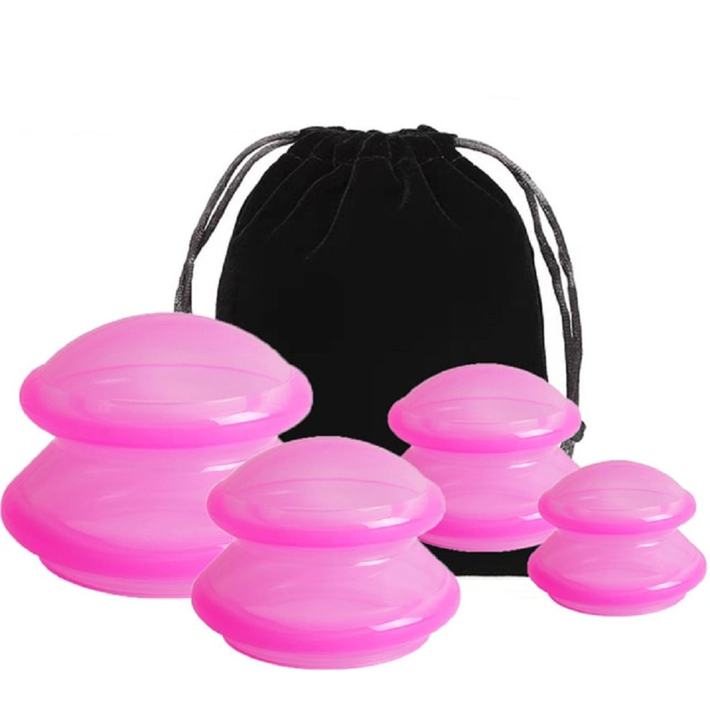 Silicone vacuum cupping set