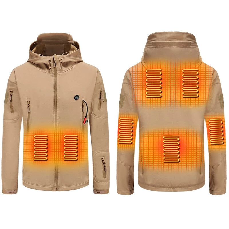 Camouflage Hooded Electric Heating Jacket