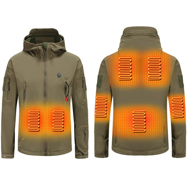 Camouflage Hooded Electric Heating Jacket
