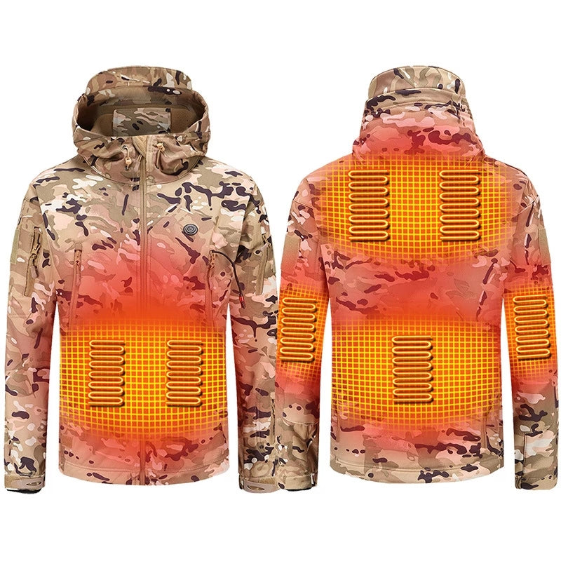Camouflage Hooded Electric Heating Jacket