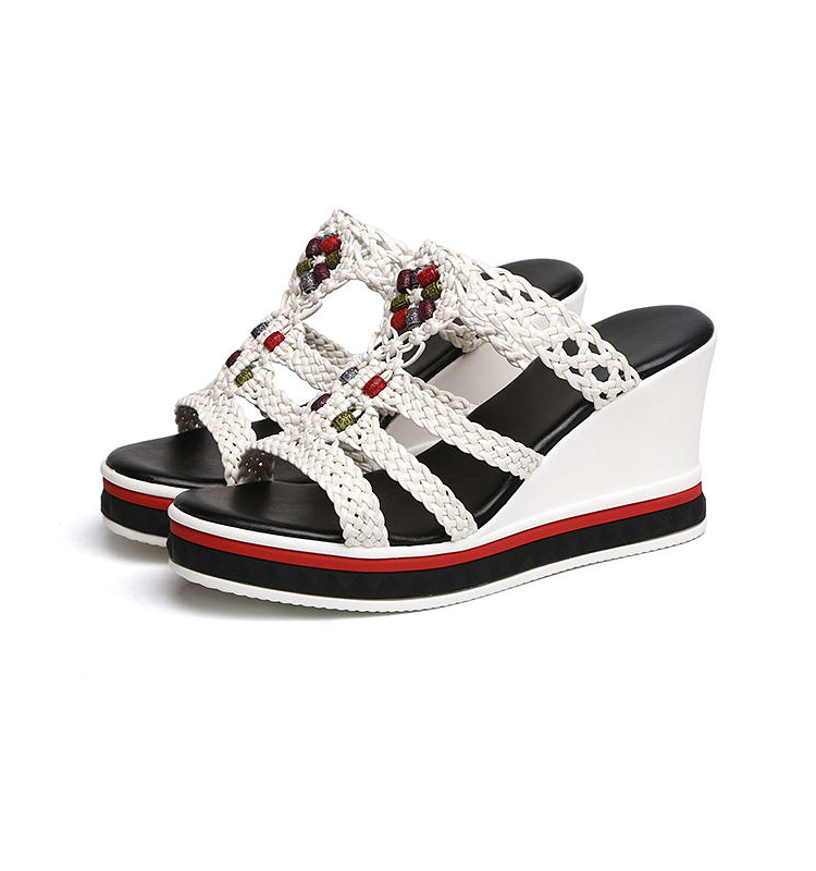 Women Slippers Platform Wedge Peep Toe Shoes Casual Summer