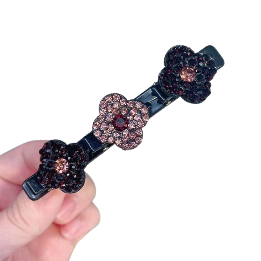 Three flower side hair clip