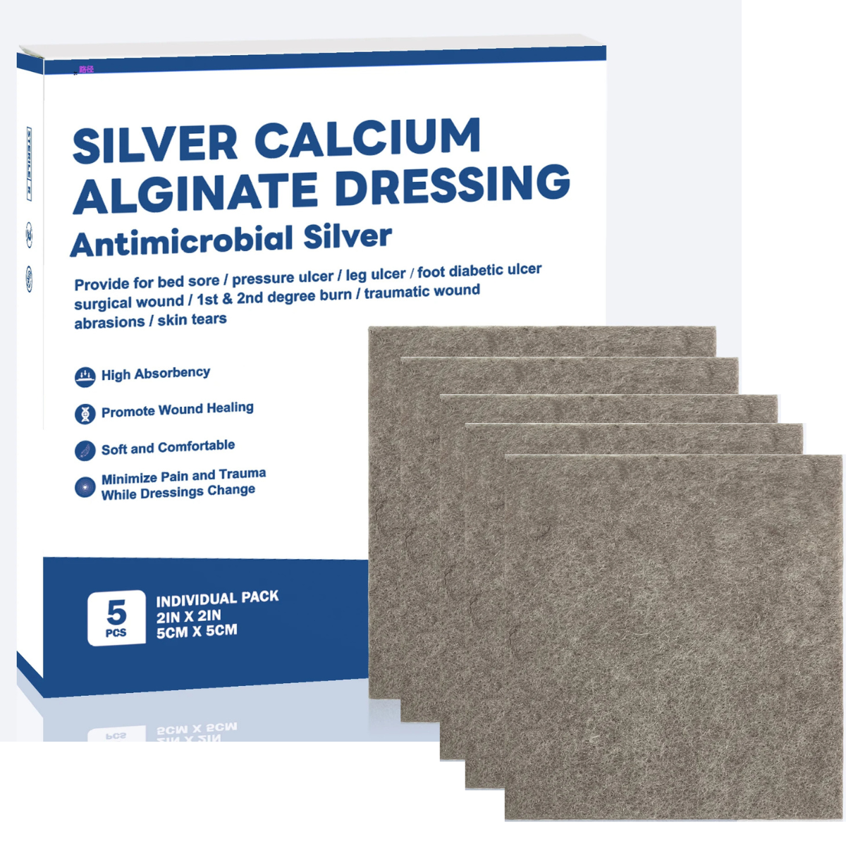 Silver Calcium Alginate Wound Dressing Pads