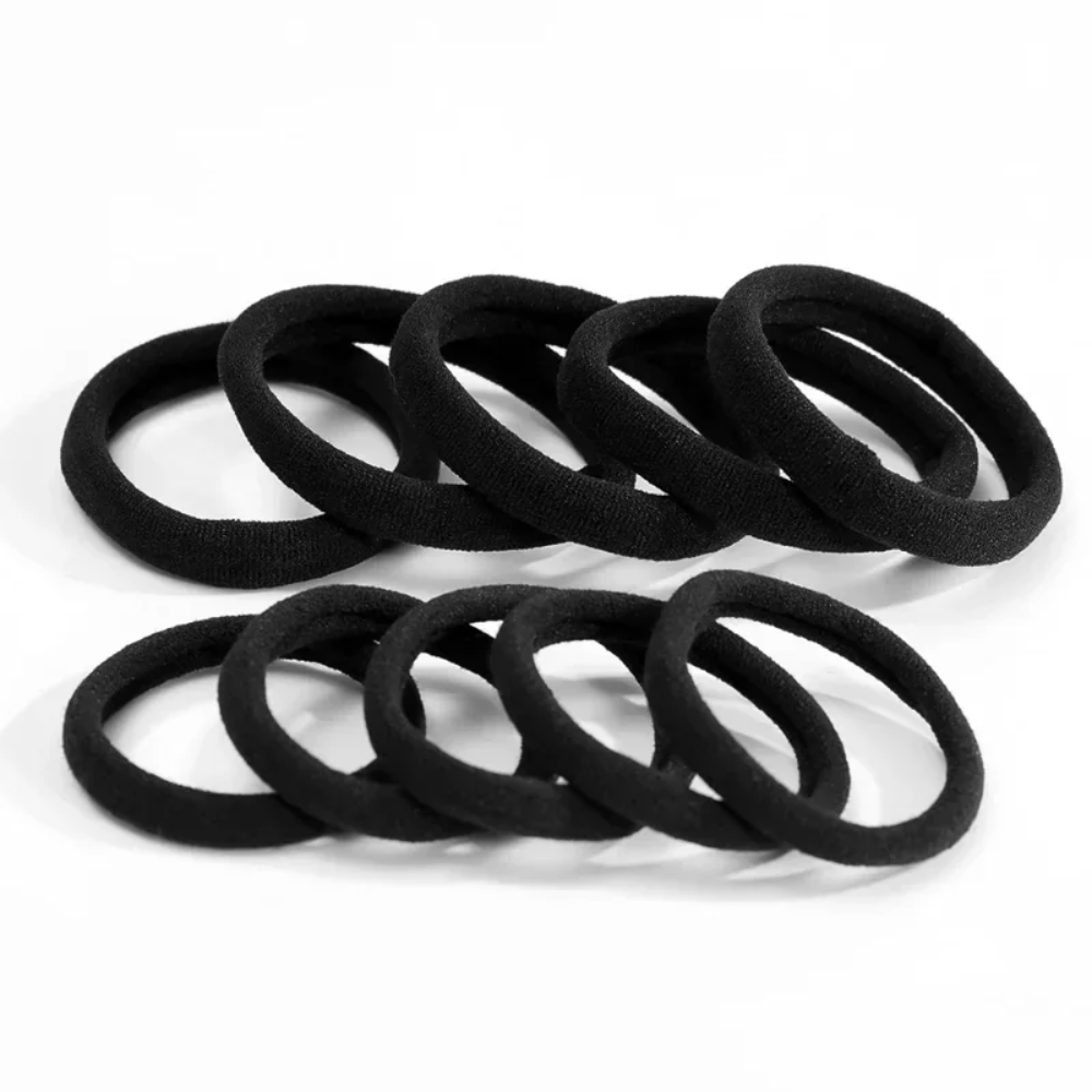 100pcs black seamless elastic Hair Ties