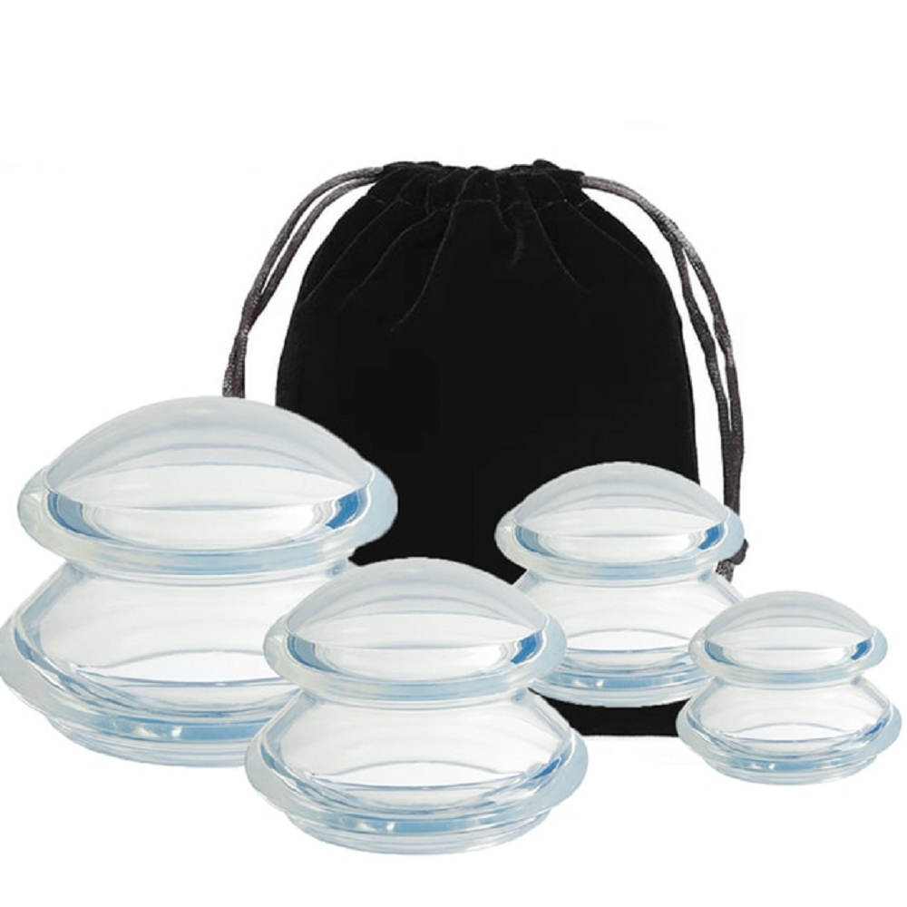 Silicone vacuum cupping set